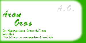 aron oros business card